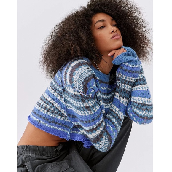 Urban Outfitters BDG Nico Distressed Cropped Jumper - Picture 4 of 13